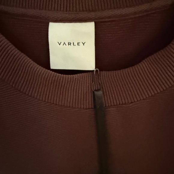 Varley Mae Boyfriend Sweat Brown with Gold Side Zippers - Picture 2 of 8